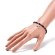 Glass Round Beaded Stretch Bracelet with Alloy Cross Charm for Women BJEW-JB08509-3