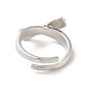 Zweifarbiger verstellbarer Bowknot-Ring aus Messing für Damen RJEW-B024-02-3