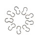 鉄のクイックリンクコネクター  チェーンパーツ  ナンバー3形の留め金  プラチナ  7.5~8x4x1~2mm IFIN-TA0001-06P-1