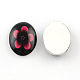 Perles rondes en verre avec motif de fleurs X-GGLA-R022-35x25-83-2
