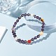 Bracelet extensible perles rondes pierres naturelles mélangées thème chakra BJEW-JB07248-4
