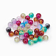 Rondes perles de verre craquelé deux de tonalité X-CCG-Q002-6mm-M-1