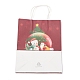 クリスマステーマクラフト紙袋  ハンドル付き  ギフトバッグやショッピングバッグ用  クリスマステーマの模様  35cm ABAG-H104-D05-5
