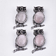 Broches/pendentifs en quartz rose naturel G-S353-05I-1