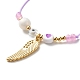 Heart and Evil Eye Acrylic Braided Bead Bracelet for Teen Girl Women BJEW-JB06997-03-6