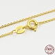 925 collier de chaîne en argent sterling, à ressort fermoirs à anneaux, or, 18 pouce, 1.2mm
