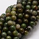 Natural Moss Agate Round Beads Strands G-E329-10mm-43-1