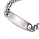 304 Stainless Steel Curb Chain ID Bracelets BJEW-G631-04P-2