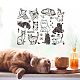 粘着性のシルクスクリーン印刷ステンシル  木に塗るため  DIYデコレーションTシャツ生地  ターコイズ  猫の模様  220x280mm DIY-WH0338-053-7