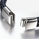 Bracelets de cordon en cuir tressé pour hommes X-BJEW-H559-15F-4