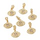 Brass Micro Pave Clear Cubic Zirconia Charms ZIRC-C024-08G-3