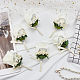 CRASPIRE Set of 6 White Rose Boutonnieres Groom and Best Man Boutonniere Rose Corsage Men Boutonniere Set for Groom Groomsmen Wedding Prom AJEW-WH0258-294C-7