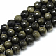 Natural Golden Sheen Obsidian Beads Strands X-G-S150-20-8mm-1