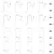 DICOSMETIC 16Pcs 2 Styles 925 Sterling Silver Hoop Earrings & Earring Hooks STER-DC0001-11-1