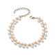Bracelet à breloques à perles rondes en perles de coquillage BJEW-TA00219-1