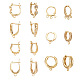 Fashewelry 14pcs 7 styles de boucles d'oreilles en laiton KK-FW0001-07-2