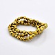 Full Golden Plated Glass Faceted Flat Round Beads Strands EGLA-A033-4mm-FP01-2
