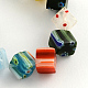 Cube Handmade Millefiori Glass Beads LK-R004-102-1