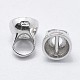 Rhodium Plated 925 Sterling Silver Cord Ends STER-G023-02P-2