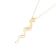 925の純銀製のネックレス  蛇のペンダント付き  ゴールドカラー  17.1インチ（43.5cm） STER-G333-01G-3