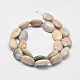 Natural Indian Agate Flat Oval Bead Strands G-M258-06-2