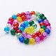 16 inch Mixed Color Round Crackle Glass Strands X-GGM003-2