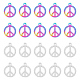 Unicraftale 40 pièces 2 couleurs pendentifs signe de paix 201 breloques de paix en acier inoxydable pendentif de paix en métal collier boucle d'oreille symbole de paix breloques pour collier fabrication de bijoux STAS-UN0042-90-1