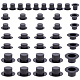 NBEADS 40 Pcs 4 Sizes Mini Black Top Hats DIY-NB0006-44-1