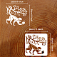 Fingerinspire 猿の絵画ステンシル 11.8x11.8 インチ再利用可能な猿ピッキング桃模様ステンシル diy アート木植物動物描画テンプレート木の絵画  壁と家具 DIY-WH0391-0249-1