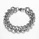 304 Stainless Steel Twisted Chain Bracelets BJEW-G511-10P-1