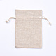 模造黄麻布の袋  ボトルバッグ  巾着袋  小麦  15x10.5x0.3~0.4cm ABAG-WH0020-01A-1