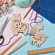 Benecreat 1 セット羊の形の木製編み針ゲージ & 糸巻きガイド ボード  小麦  140x100x5mm  2個/セット DIY-BC0006-95-4