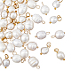 ホビーセイ 40 個 2 スタイル天然養殖淡水真珠ペンダント  メタルループ付き  お米の魅力  ゴールドカラー  13.5~17x7~9x5~9mm  穴：3~3.6mm  20個/スタイル PEAR-HY0001-02-1