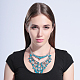 Le donne di moda gioielli di zinco collane collare di vetro in lega di strass fiore pettorina dichiarazione girocollo NJEW-BB15083-D-10