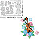 BENECREAT Violin Cutting Dies Flowers Leaves Embossing Stencils Die Cuts Template 5.6x4.1inch for Paper Card Making Decoration DIY Scrapbooking Album Craft Decor DIY-WH0309-1281-2