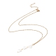 Halskette mit natürlichem Muschelherzanhänger und 304 Edelstahlkabelkette für Frauen NJEW-C016-02G-3