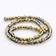 Half Plated Faceted Rondelle Glass Beads Strands GLAA-A024B-HP03-2