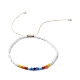 Halskette aus Glasperlen und geflochtenes Perlenarmband SJEW-JS01283-01-6
