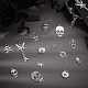 Pandahall 19 style crâne squelette charme pendentif 76 pièces tête de mort squelette os halloween bricolage bijoux faisant charme pendentif pour steampunk collier bracelet PALLOY-PH0013-91-4