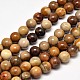 Natural Petrified Wood Round Bead Strands X-G-F266-08-10mm-1