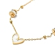 Synthetic White Shell Heart & Glass Column Pendant Necklace with Satellite Chains NJEW-G036-12G-1