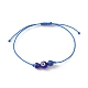 Natural & Synthetic Mixed Gemstone Braided Bead Bracelet BJEW-JB10016-3