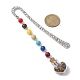 7 segnalibro con pendente a forma di bottiglia dei desideri in vetro con perline di chakra e cuore AJEW-JK00313-5