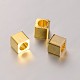 Cube Brass Spacer Beads KK-J204-03-2