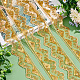 Ph pandahall 2 pollice nastri di pizzo oro 10 metri nastro jacquard pizzo floreale pizzo con paillettes ricamo pizzo per confezioni regalo da sposa decorazione della festa nuziale flora creazione di gioielli OCOR-WH0060-51-5
