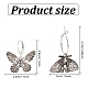Anattasoul 2 paires 2 style papillon et papillon en alliage de zinc créoles et boucles d'oreilles à levier EJEW-AN0002-64-2