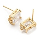 Фурнитура для серег из латуни с кубическим цирконием X-KK-Q789-14G-2