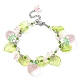 Glass & Resin & Acrylic Flower Charm Bracelet BJEW-JB09435-3