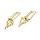 Lightning Bolt Real 18K Gold Plated Brass Dangle Hoop Earrings EJEW-L268-018G-04-2