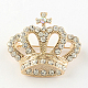 Corona broches de rhinestone chapados en oro claro para mujer JEWB-R011-13-1